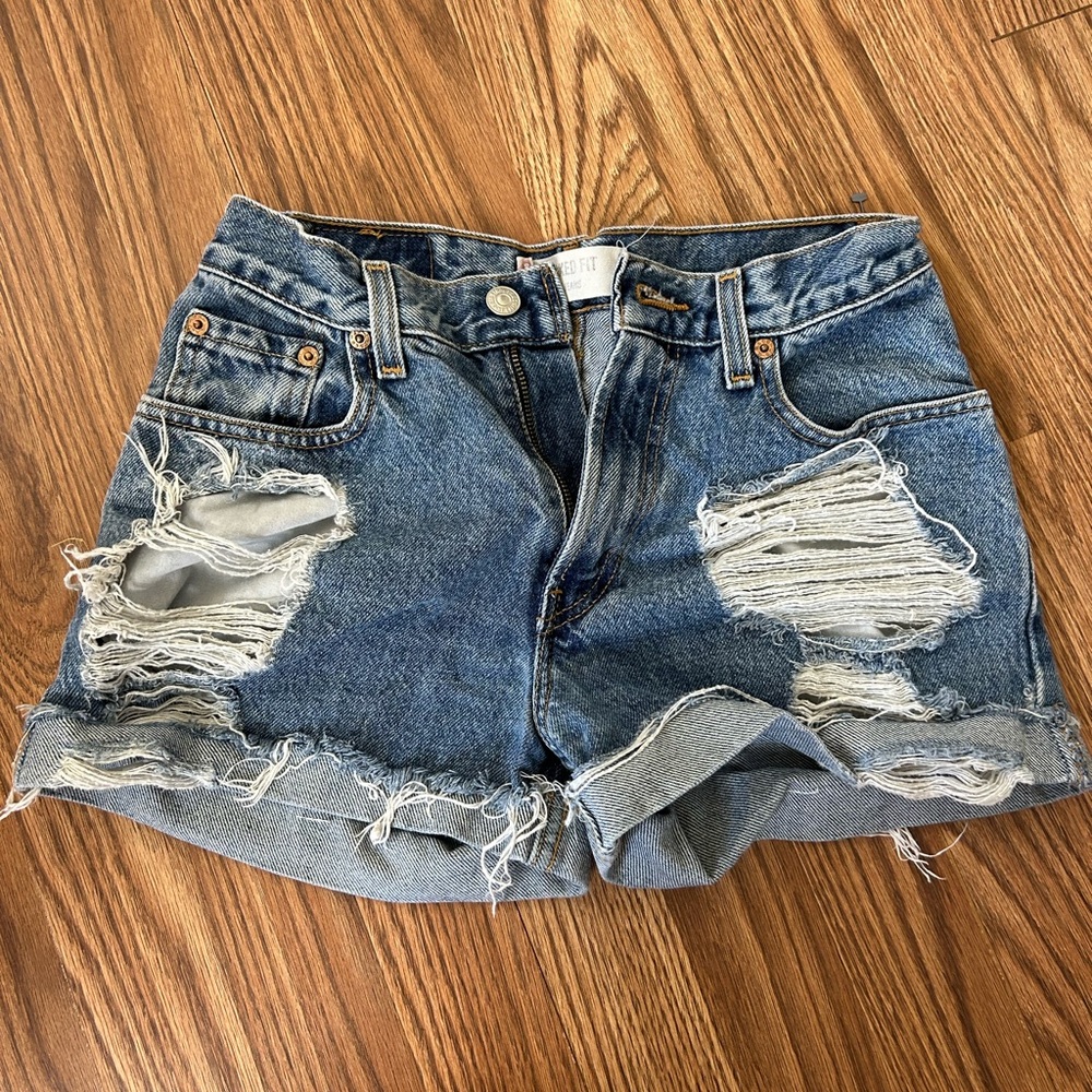 Distressed Denim Shorts